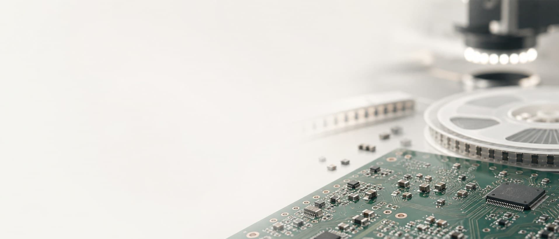 Subtle PCB and SMT manufacturing background used as decoration for the services section